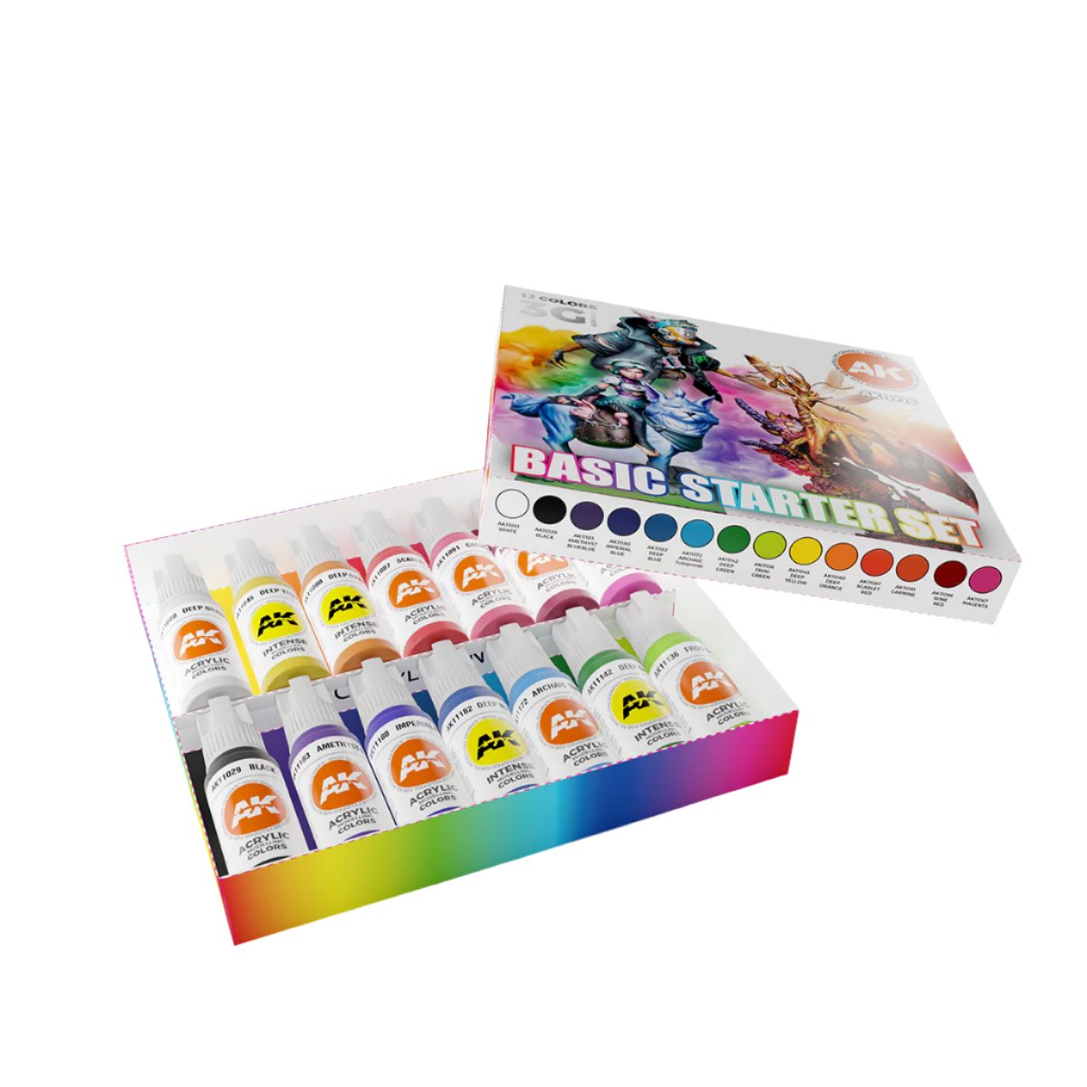 AK-Interactive 3rd Gen Acrylics - Basic Starter Paint Set (14 Paints) AK11775