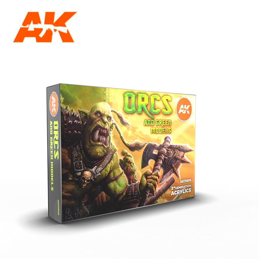 AK-Interactive 3rd Gen Acrylics - Orcs and Green Models Acrylic Paint Set (6 Paints)
