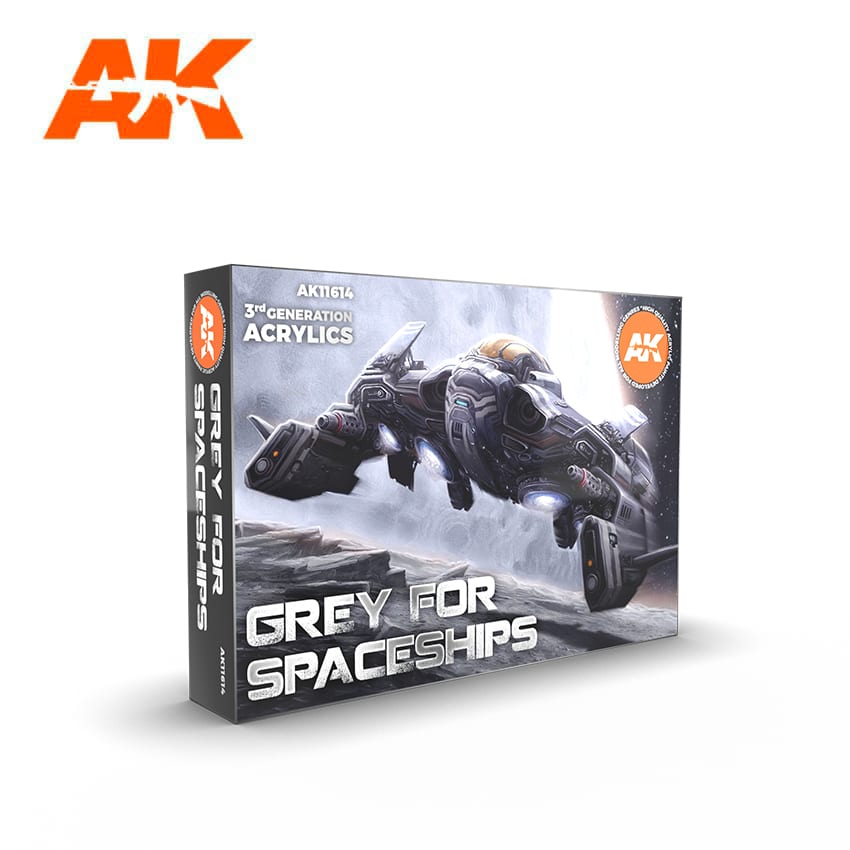 AK-Interactive 3rd Gen Acrylics -  Grey For Spaceships Acrylic Paint Set (6 Paints)