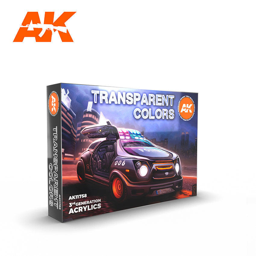 AK-Interactive 3rd Gen Acrylics - Transparent Color Acrylic Paint Set (6 Paints)