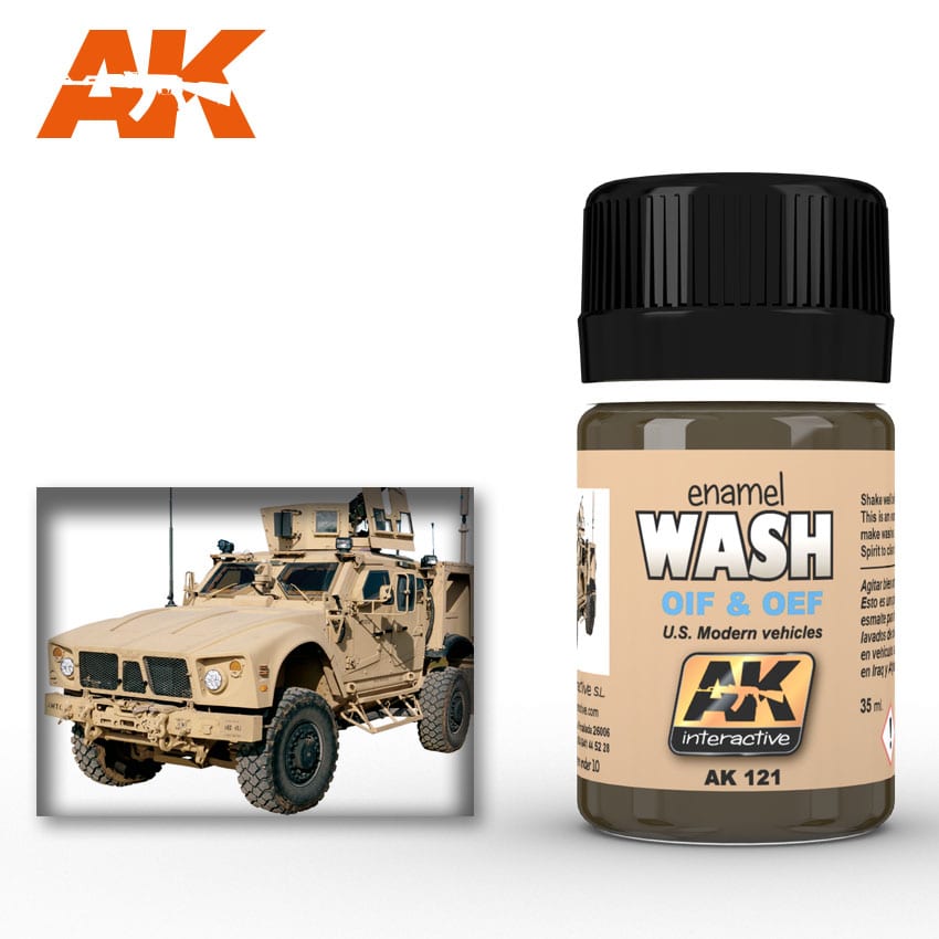 AK-Interactive: Enamel Wash - Oil and Oef Wash For US Modern vehicles (35ml)