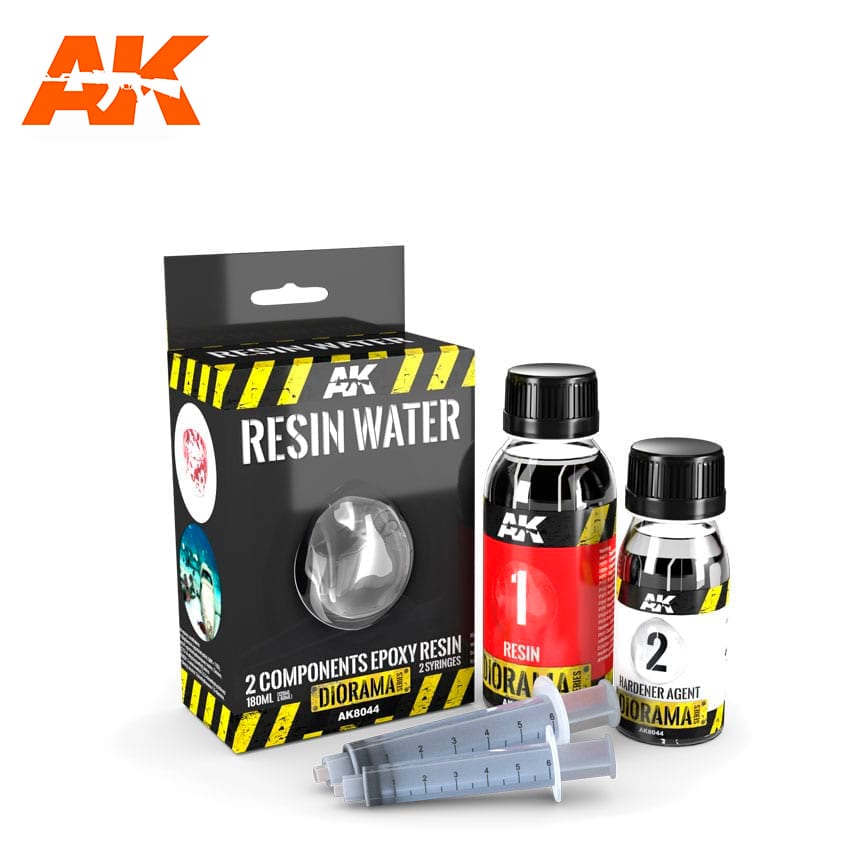AK-Interactive: (Texture) Resin Water 2 - Components Epoxy Enamel (180ml)