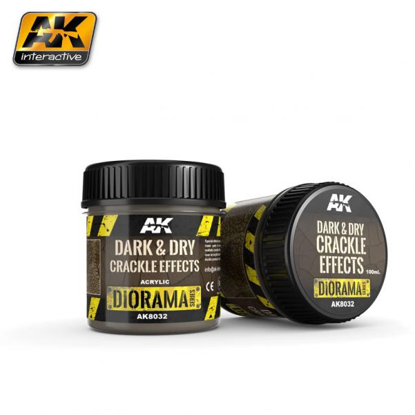 AK-Interactive: (Texture) DARK & DRY CRACKLE EFFECTS - 100ml (Acrylic)